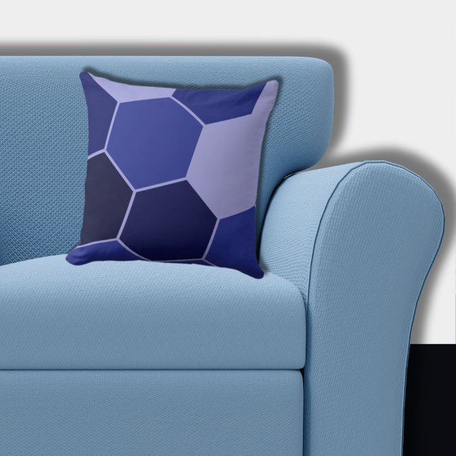 Coussin Motif bleu régulier Hexagon (Blue Hexagon Pattern)