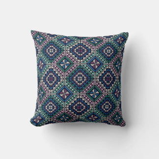 Coussin Motif bleu vert et violet Tarteez