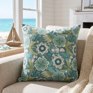 Coussin Motif botanique bohème floral