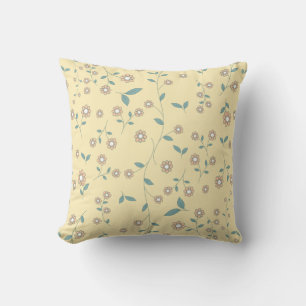 Coussin Motif botanique de tournesol jaune sans couture