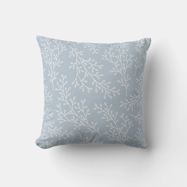 Coussin Motif botanique moderne bleu pâle (Recto)