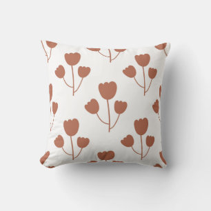 Coussin motif botanique simple et transparent avec des fle