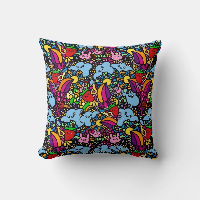 Coussin Motif branché de Kawaii (Recto)