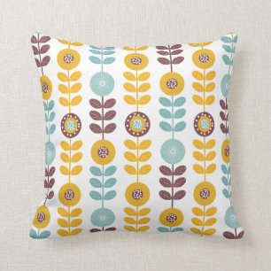 Coussin motif bronzage 2 de feuille de la rétro moitié d