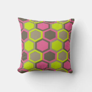 Coussin Motif Brown Géométrique Pink Green