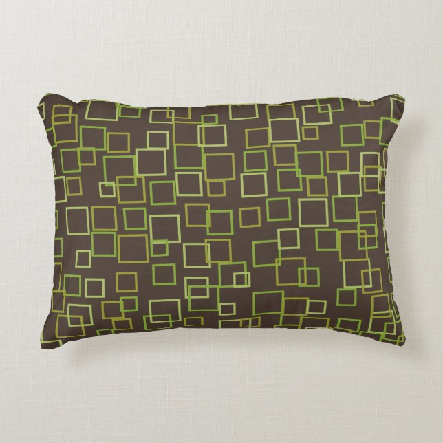 Coussin Motif Brown Retro Green (Devant)