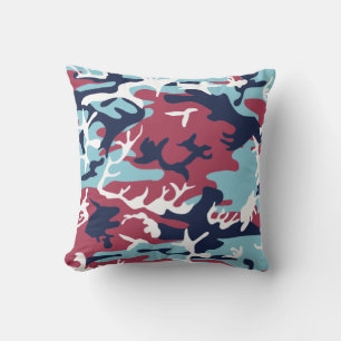 Coussin Motif Camo - Bleu blanc bleu marine