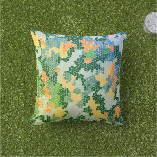 Coussin Motif Camo en verre coloré clair