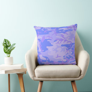 Coussin Motif Camouflage bleu clair