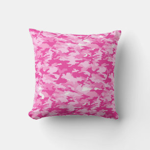 Coussin Motif camouflage rose – Sensibilisation au cancer