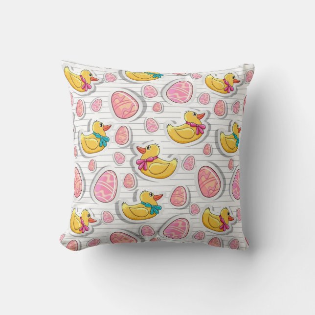 Coussin Motif Canard Et Oeufs De Pâques (Recto)