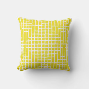 Coussin Motif Carré citron jaune