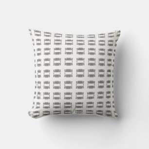 Coussin Motif carré gris abstrait moderne sur fond blanc