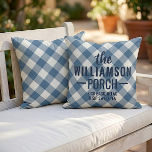 Coussin Motif carreaux Shabby Chic sur mesure Cottage Camp