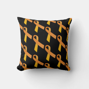 Coussin Motif Carrelé de rubans orange