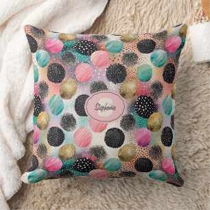 Coussin Motif Cercle Abstrait - avec Parties scintillant e