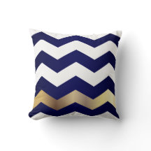 Motif Chevron blanc et or sur bleu marine