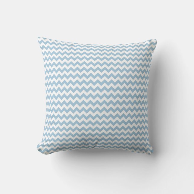 Coussin Motif Chevron bleu pâle et blanc (Recto)