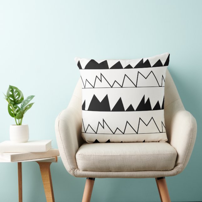 Coussin Motif Chevron noir et blanc (Chaise)