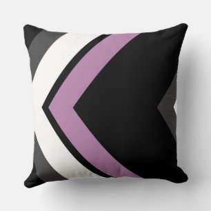 Coussin Motif Chevron rose et noir