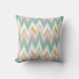 Coussin Motif chevron tribal ikat coloré chic féminin