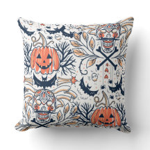 Motif Citrouille du crâne d'Halloween foncé comple