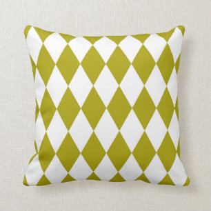 Coussin Motif classique de diamant de harlequin Chartreuse