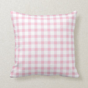 Coussin Motif classique Pastel rose En vichy chèque
