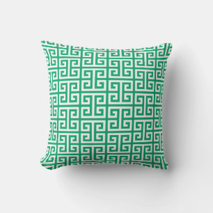 Coussin Motif clé grec Jade