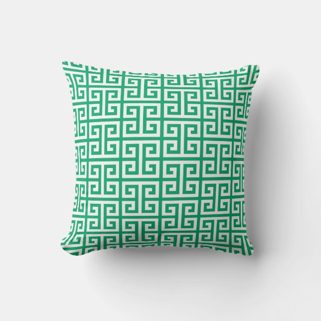 Coussin Motif clé grec Jade (Recto)
