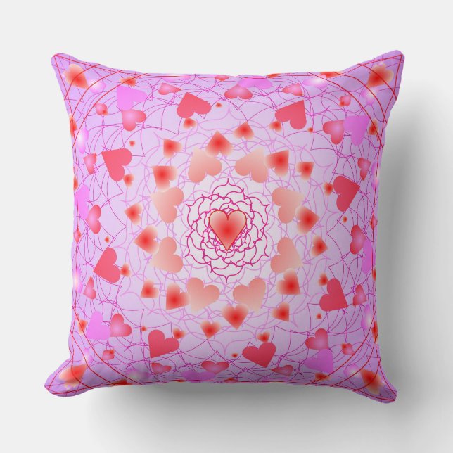 Coussin Motif Coeurs roses (Recto)