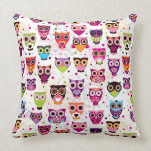 Coussin Motif coloré de hibou pour des enfants