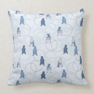 Coussin motif comportant un ours gris