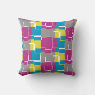 Coussin Motif cool bleu violet jaune
