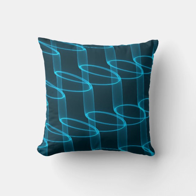 Coussin Motif cool Lumineuse Vague Bleue (Recto)