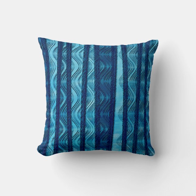 Coussin Motif Cool unique Blue Retro Wave (Recto)