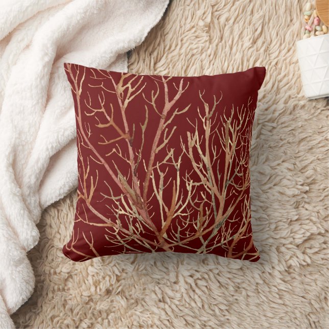 Coussin Motif corail de Bourgogne et crème (Couverture)