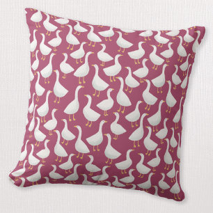 Coussin Motif Cottagecore Rouge Baie d'Oie Blanche Excentr