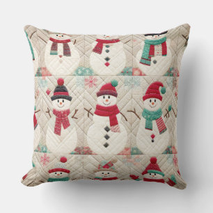 Coussin Motif courbé des Snowmen