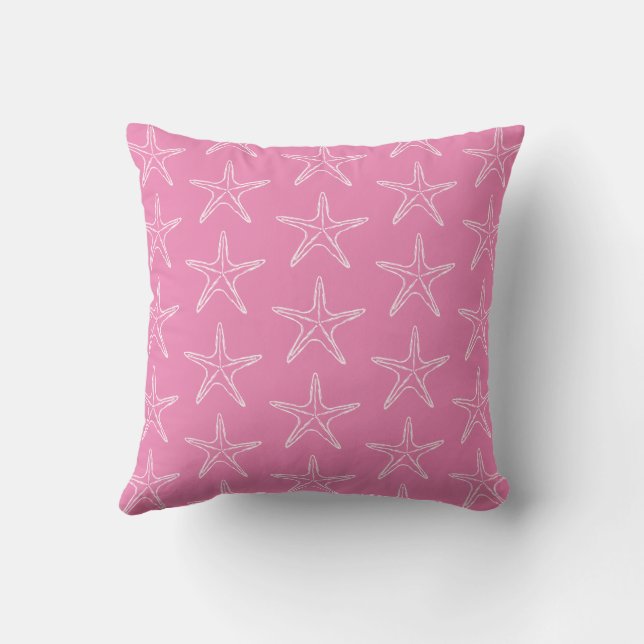 Coussin Motif Croquis Starfish en rose (Verso)