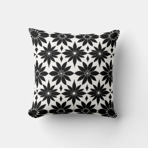 Coussin Motif Damas noir et blanc