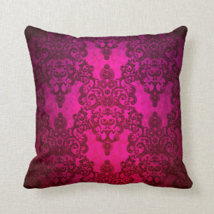 Coussin Motif damassé rose lumineux et fantaisie