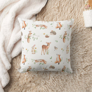 Coussin Motif d'amis animaux de bois mignon