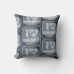 Coussin Motif d'amour d'hockey