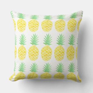 Coussin Motif d'ananas jaune et vert brillant