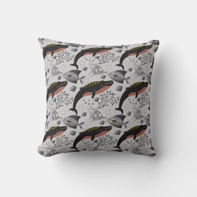 Coussin Motif d'animaux aquatiques | vie sous-marine océan (Recto)