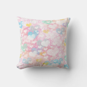 Coussin Motif d'aquarelle des Coeurs à couche mignonne