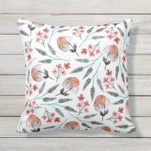 Coussin Motif d'aquarelle Orange