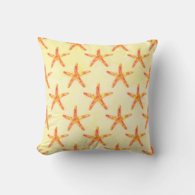 Coussin Motif d'aquarelle Starfish (Recto)