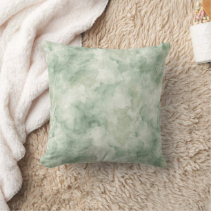 Coussin motif d'aquarelle verte